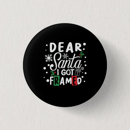 Xmas Geschenk Liebe Weihnachten Ich Got Gerahmt Button (Vorderseite)
