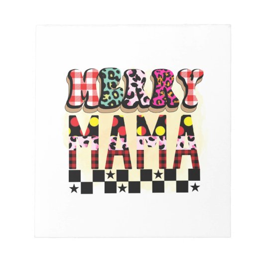 Xmas Geschenk Merry Mama Notizblock (Vorderseite)