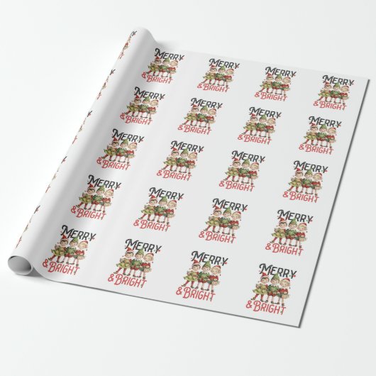 Xmas Geschenk Merry und Bright Geschenkpapier (Ungerollt)