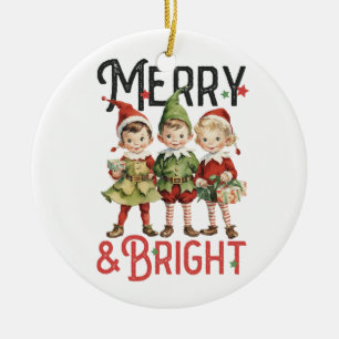 Xmas Geschenk Merry und Bright Keramik Ornament