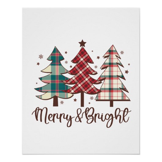 Xmas Geschenk Merry und Bright Poster (Vorderseite)