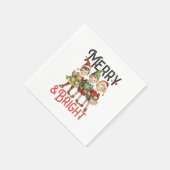 Xmas Geschenk Merry und Bright Serviette (Ecke)