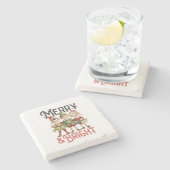Xmas Geschenk Merry und Bright Steinuntersetzer (Seitenansicht)