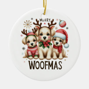 Xmas Geschenk Merry Woofmas Keramik Ornament