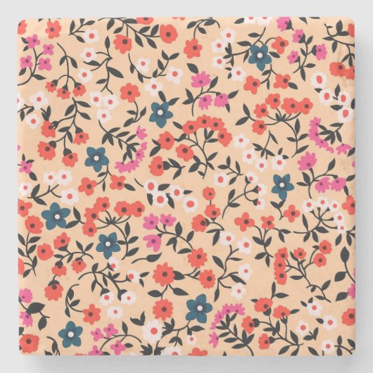 Xmas Geschenk Niedlich kleine Blume nahtlos Steinuntersetzer (Vorderseite)