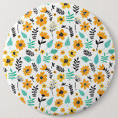 Xmas Geschenk Niedliche Hand gezeichnet Blumenfarb Button (Vorderseite)