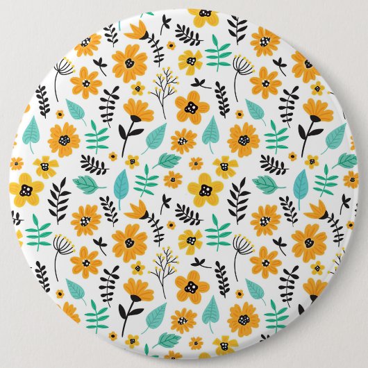 Xmas Geschenk Niedliche Hand gezeichnet Blumenfarb Button (Vorderseite)