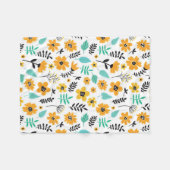 Xmas Geschenk Niedliche Hand gezeichnet Blumenfarb Fleecedecke (Vorderseite (Horizontal))