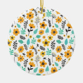 Xmas Geschenk Niedliche Hand gezeichnet Blumenfarb Keramik Ornament (Vorne)