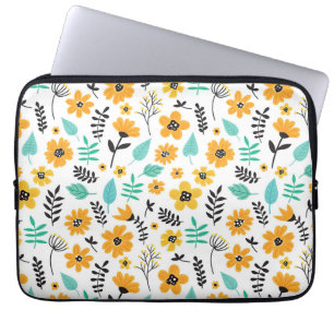Xmas Geschenk Niedliche Hand gezeichnet Blumenfarb Laptopschutzhülle
