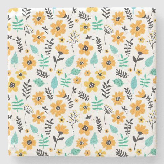 Xmas Geschenk Niedliche Hand gezeichnet Blumenfarb Steinuntersetzer (Vorderseite)