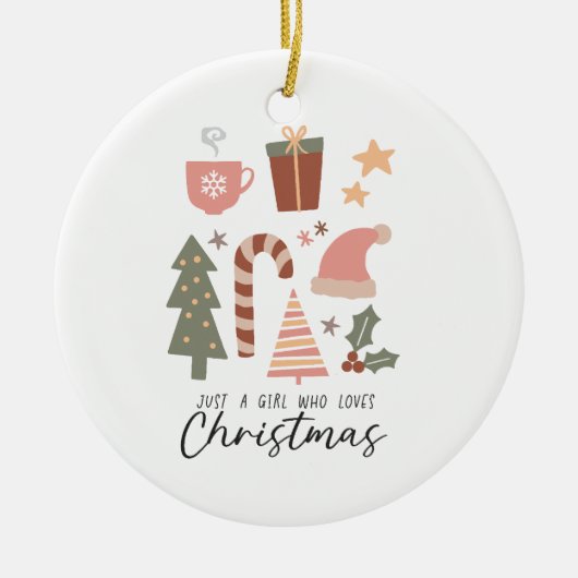 Xmas Geschenk nur ein Mädchen, das Weihnachten Lie Keramik Ornament (Vorne)
