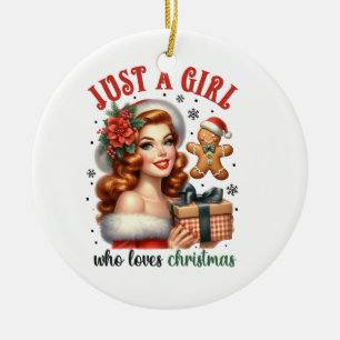 Xmas Geschenk nur ein Mädchen, das Weihnachten Lie Keramik Ornament