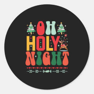Xmas Geschenk Oh heilige Nacht Runder Aufkleber