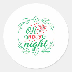 Xmas Geschenk Oh heilige Nacht Runder Aufkleber