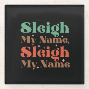 Xmas Geschenk Sleigh Mein Name Glasuntersetzer