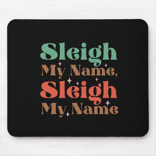 Xmas Geschenk Sleigh Mein Name Mousepad (Vorne)