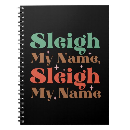 Xmas Geschenk Sleigh Mein Name Notizblock (Vorderseite)