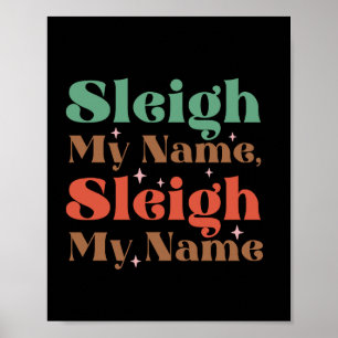 Xmas Geschenk Sleigh Mein Name Poster