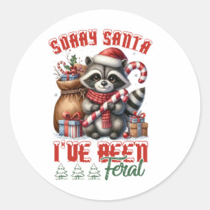 Xmas Geschenk Sorry Santa Runder Aufkleber