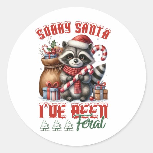 Xmas Geschenk Sorry Santa Runder Aufkleber (Vorderseite)