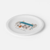 Xmas Geschenk Warme Wünsche Pappteller (Schrägansicht)