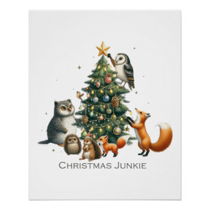 Xmas Geschenk Weihnachts Junkie Poster