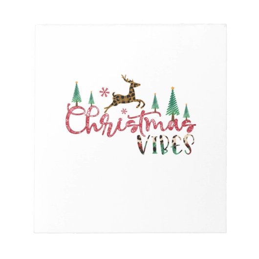 Xmas Geschenk Weihnachts-Vibes Notizblock (Vorderseite)