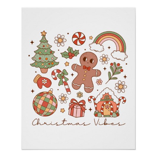 Xmas Geschenk Weihnachts-Vibes Poster (Vorderseite)