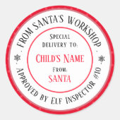 Xmas Geschenk Weihnachtsworkshop Personalisierter Runder Aufkleber (Vorderseite)