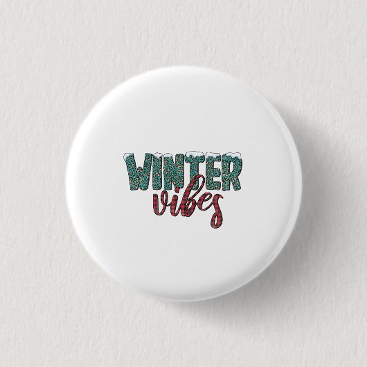 Xmas Geschenk Winter Vibes Button (Vorderseite)