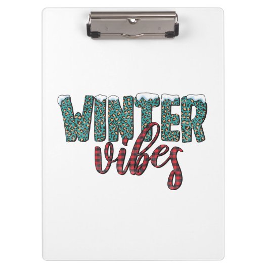 Xmas Geschenk Winter Vibes Klemmbrett (Vorderseite)