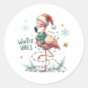 Xmas Geschenk Winter Vibes Runder Aufkleber