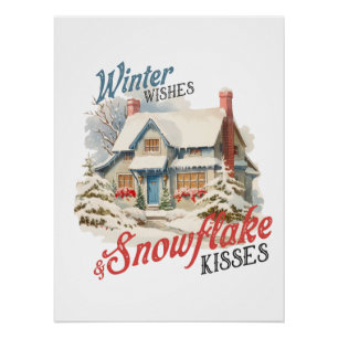 Xmas Geschenk Winter Wings Kisses Poster