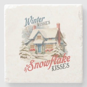 Xmas Geschenk Winter Wings Kisses Steinuntersetzer