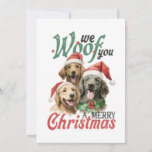Xmas Geschenk Woof frohe Weihnachten Einladung