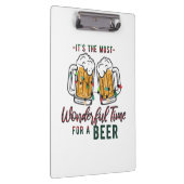 Xmas Geschenk wunderbare Zeit für ein Bier Klemmbrett (Rechts)