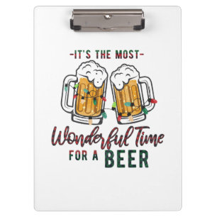 Xmas Geschenk wunderbare Zeit für ein Bier Klemmbrett