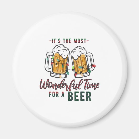 Xmas Geschenk wunderbare Zeit für ein Bier Magnet (Vorne)