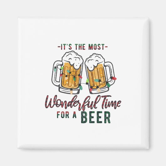 Xmas Geschenk wunderbare Zeit für ein Bier Magnet (Vorne)