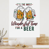 Xmas Geschenk wunderbare Zeit für ein Bier Poster (Küche)