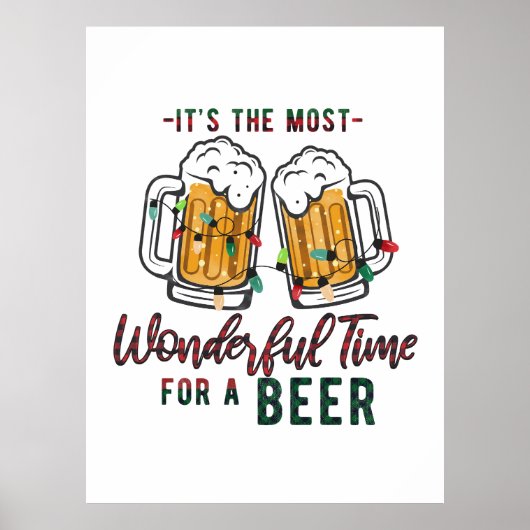 Xmas Geschenk wunderbare Zeit für ein Bier Poster (Vorne)