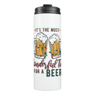 Xmas Geschenk wunderbare Zeit für ein Bier Thermosbecher