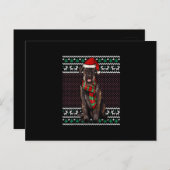 Xmas Giant Schnauzer Dog Weihnachtsmannmütze Ugly  Ankündigungspostkarte (Vorne/Hinten)