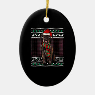 Xmas Giant Schnauzer Dog Weihnachtsmannmütze Ugly  Keramik Ornament