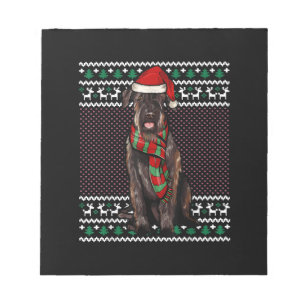 Xmas Giant Schnauzer Dog Weihnachtsmannmütze Ugly Notizblock
