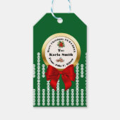 XMAS GIFT BAG green & red numbers editable Geschenkanhänger (Vorderseite)