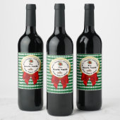XMAS GIFT BAG green & red numbers editable Weinetikett (Flaschen)