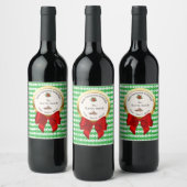 XMAS GIFT BAG green & red numbers editable Weinetikett (Flaschen)