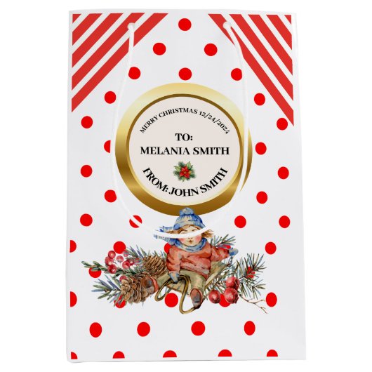 XMAS GIFT BAG MITTLERE GESCHENKTÜTE (Vorderseite)